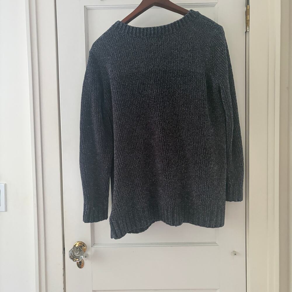 Orvis Varigated Blue Soft Chenille Pullover V-Neck Sweater Blue Gray Size XL - Picture 3 of 6